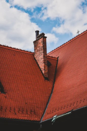 red tiles on rooftop